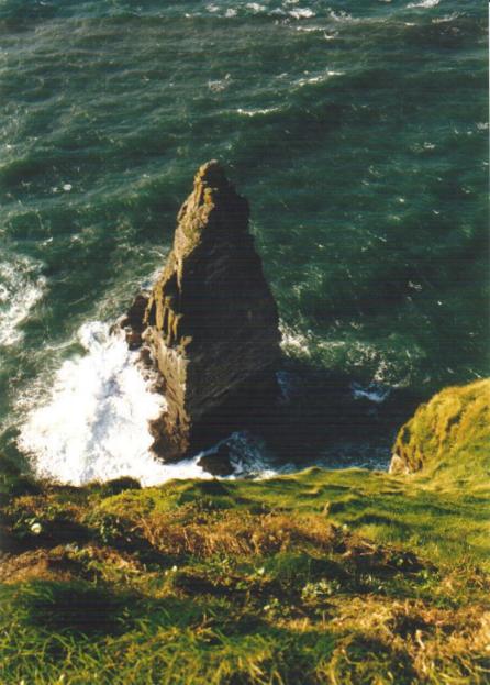 Looking down from the cliffs